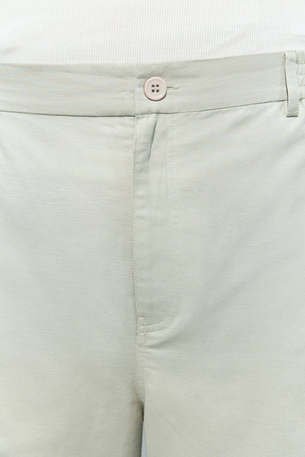 Шорты костюмные из льняной ткани - цвет зеленый - 7