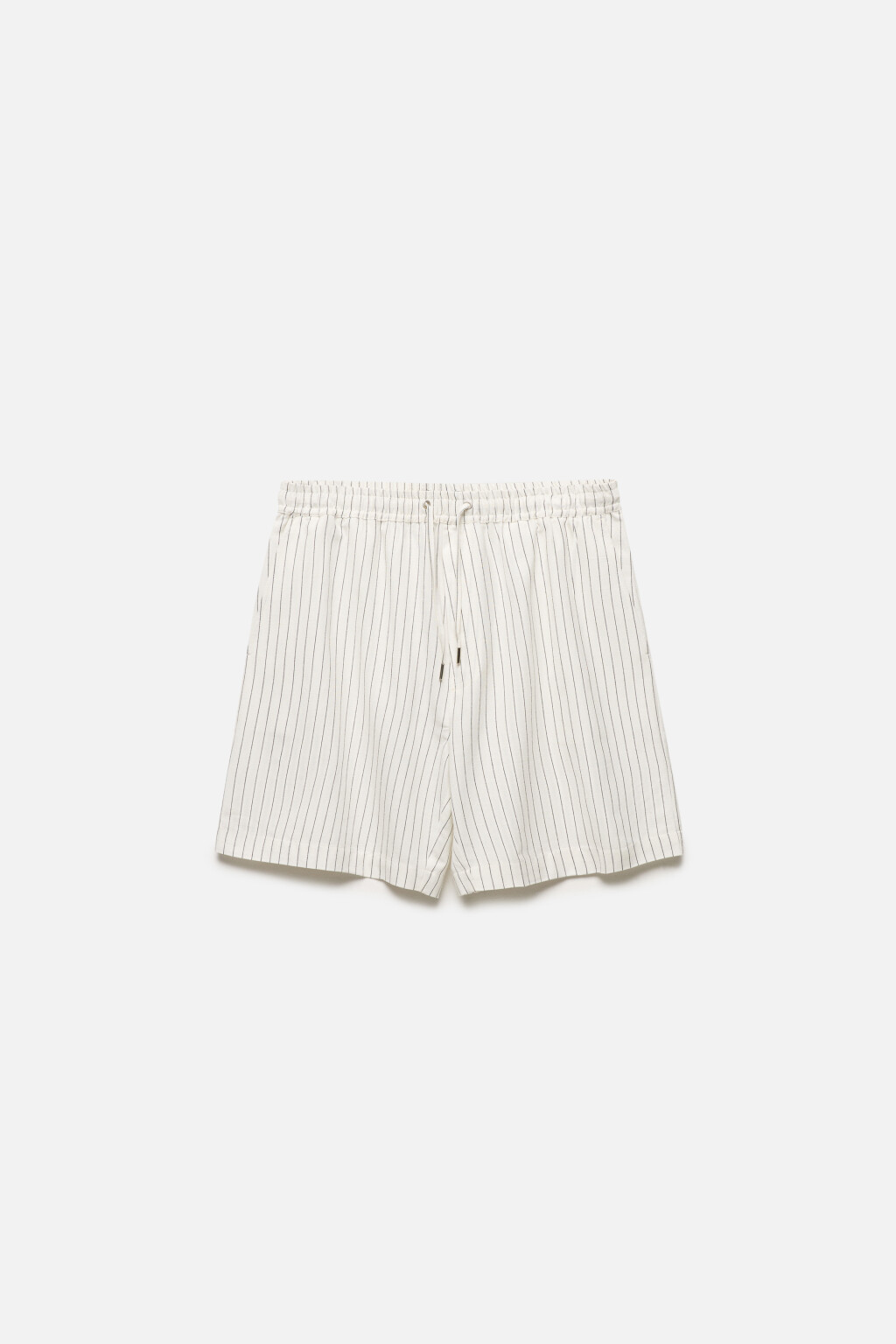 Шорты льняные с резинкой на поясе - цвет белый - 8