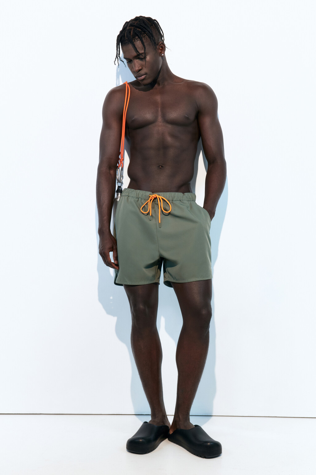 Шорты купальные с поясом на завязках - цвет зеленый - 2