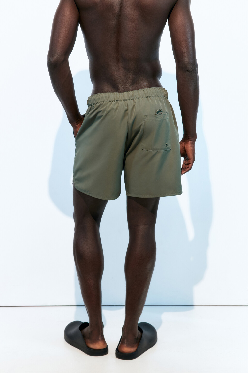 Шорты купальные с поясом на завязках - цвет зеленый - 4