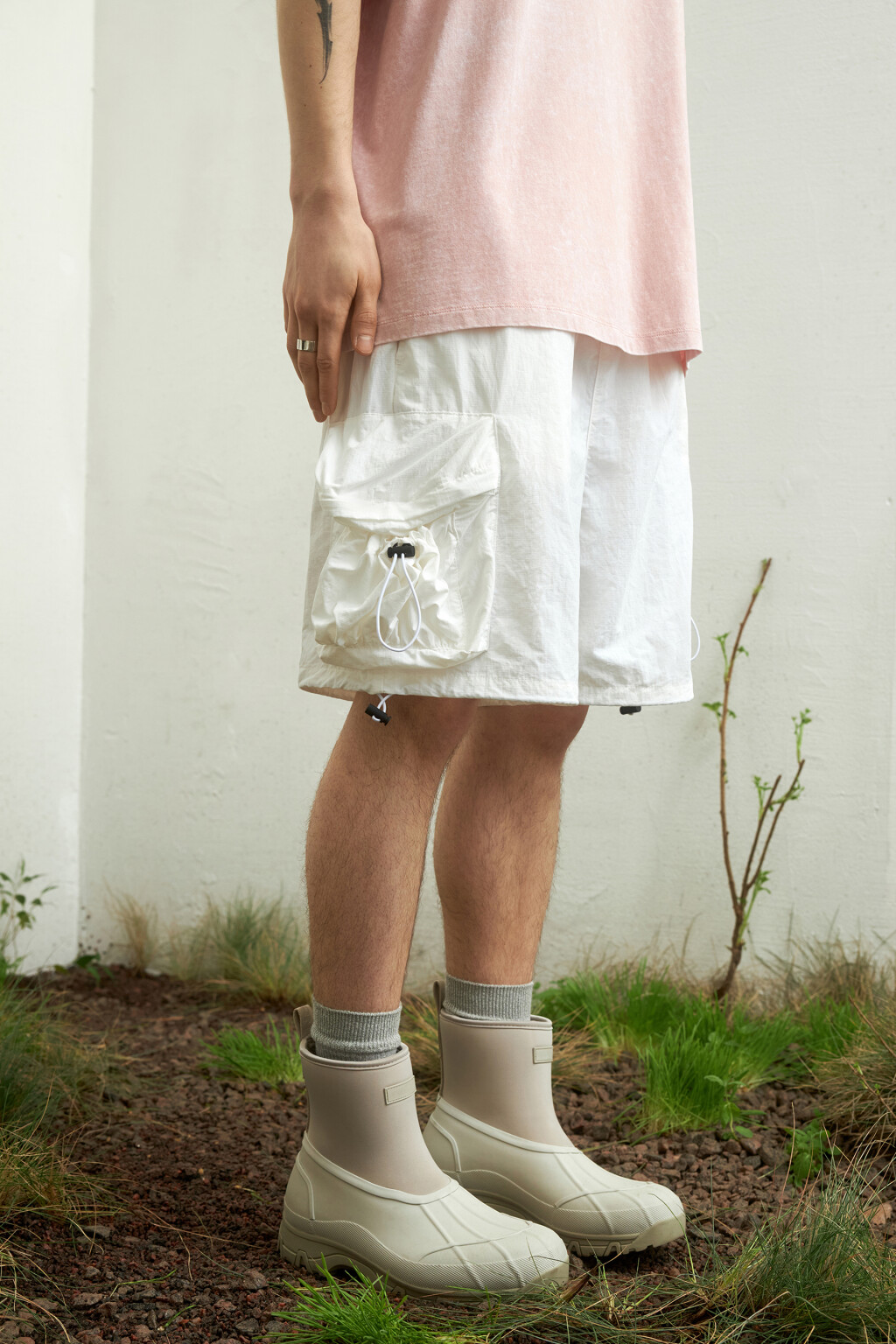 Шорты-парашюты с объемными карманами - цвет белый - 9