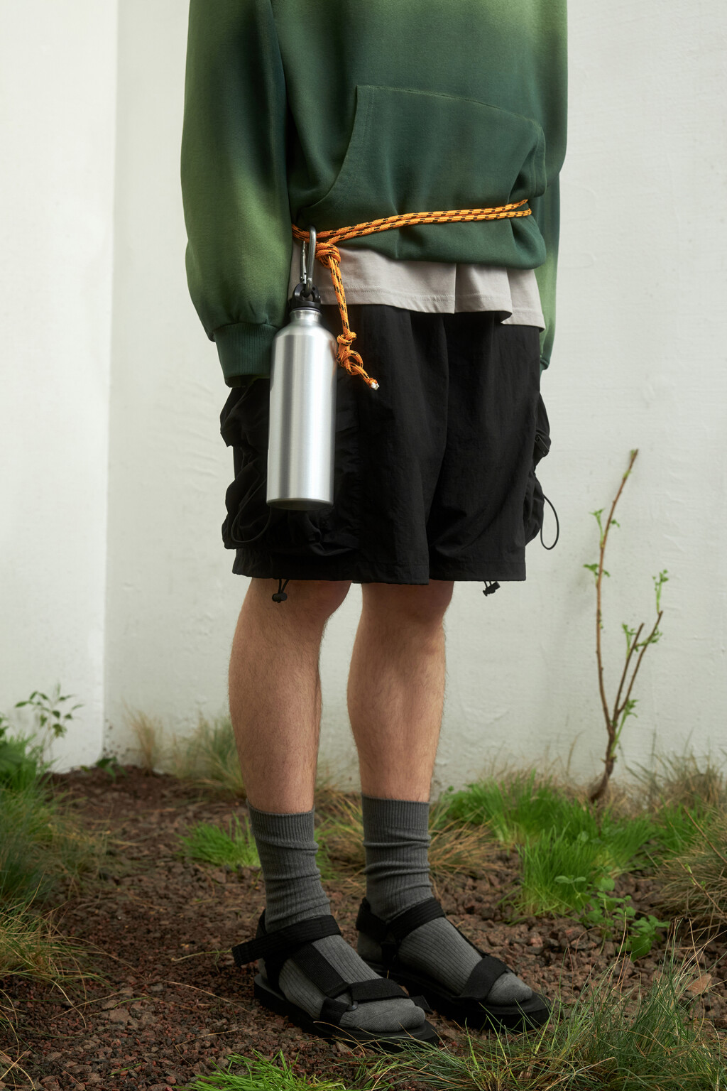 Шорты-парашюты с объемными карманами - цвет черный - 9