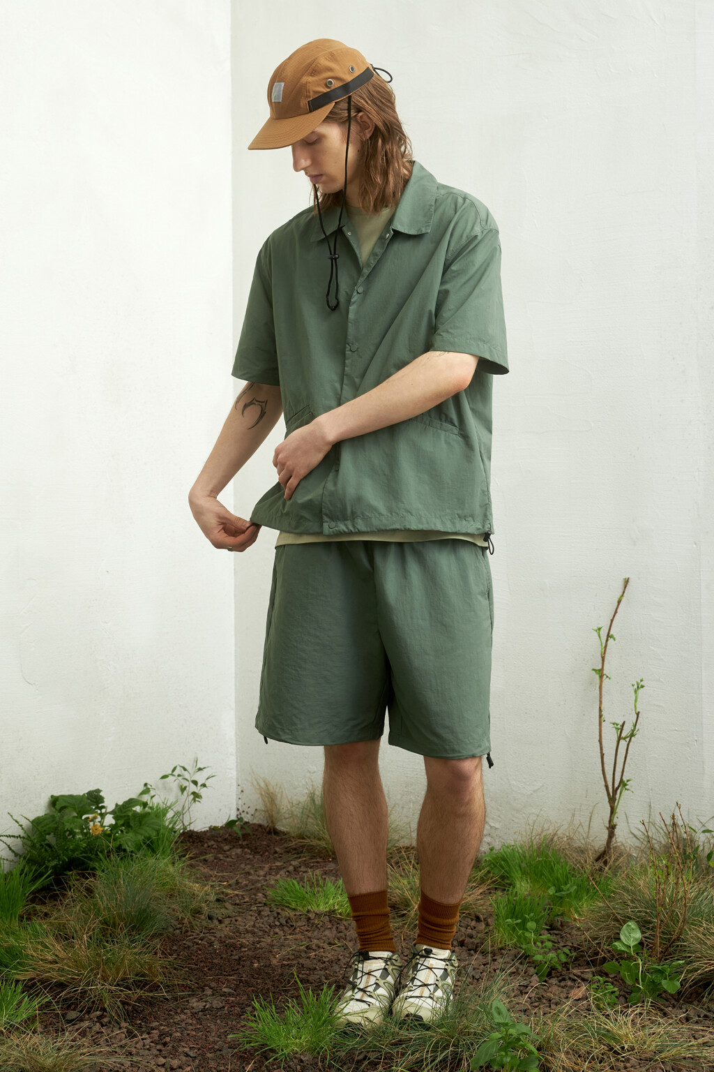 Шорты широкие с поясом на завязках - цвет зеленый - 9