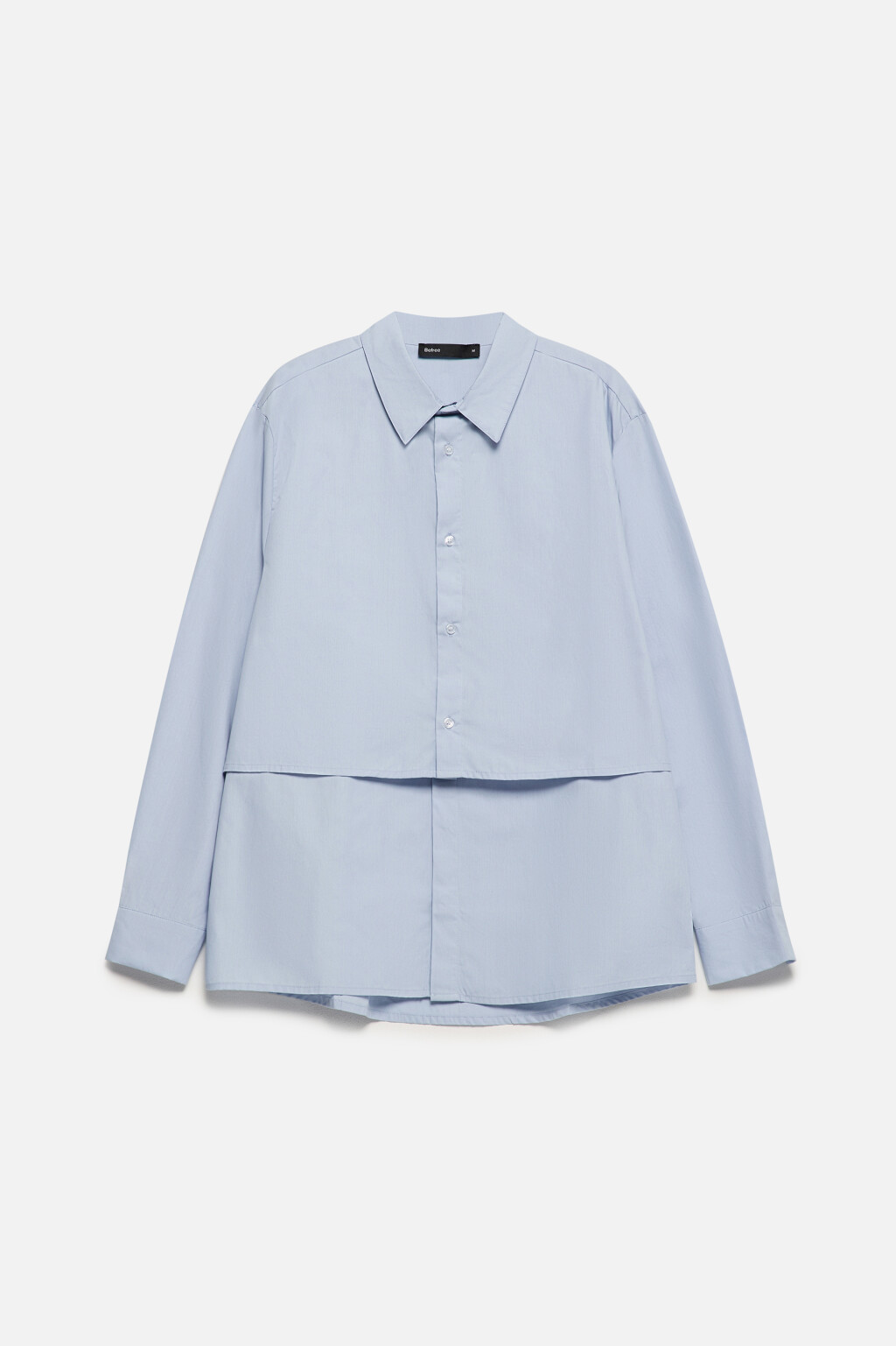 Рубашка оверсайз с удлиненной подкладкой - цвет синий - 9