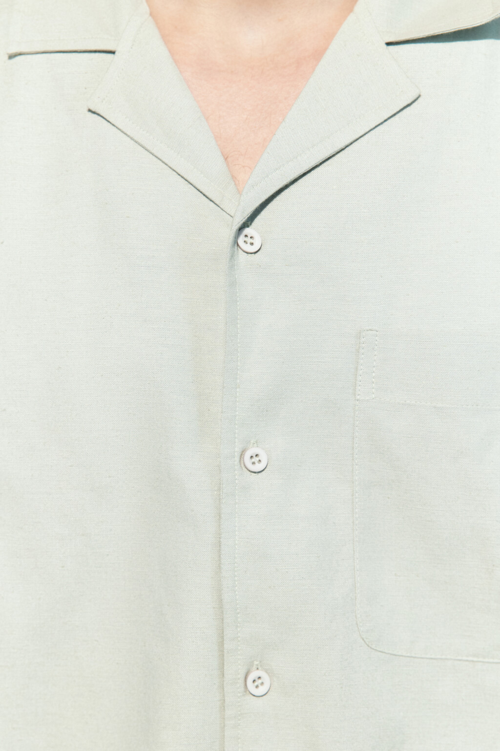 Рубашка льняная с коротким рукавом - цвет зеленый - 6