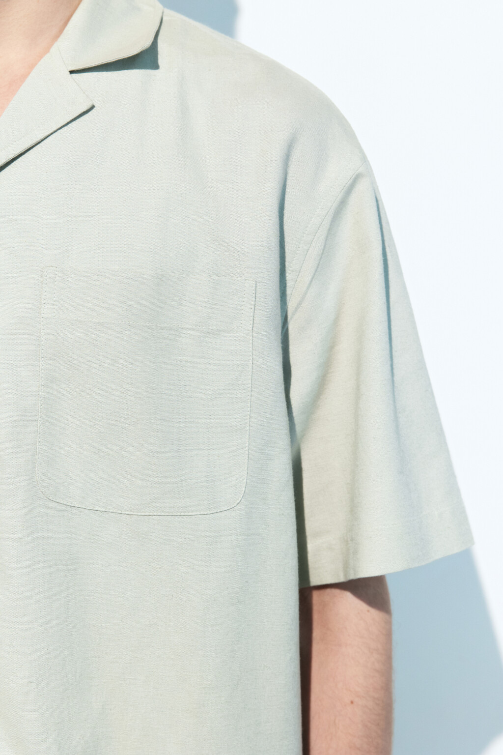 Рубашка льняная с коротким рукавом - цвет зеленый - 7