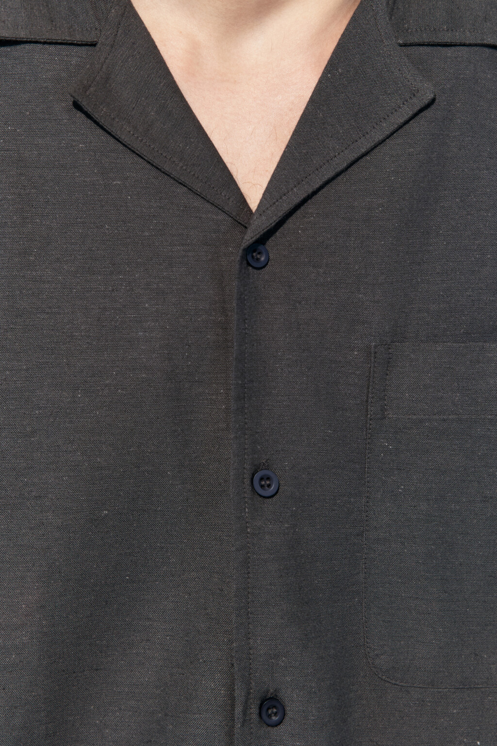 Рубашка льняная с коротким рукавом - цвет серый - 6