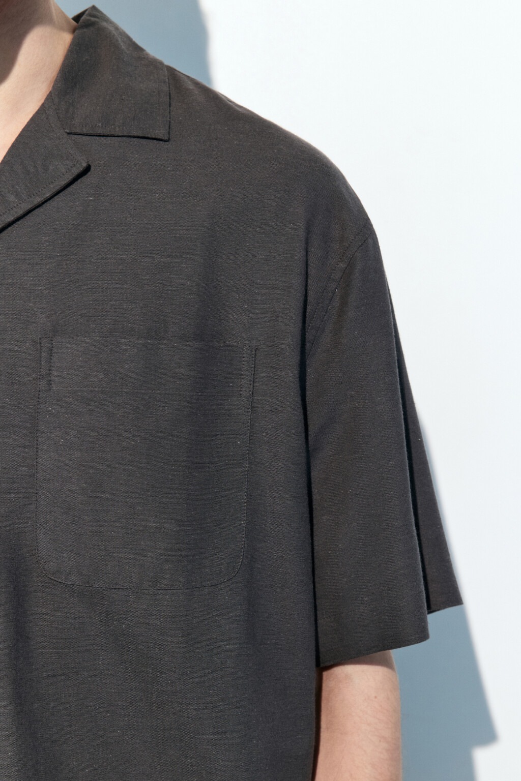 Рубашка льняная с коротким рукавом - цвет серый - 7