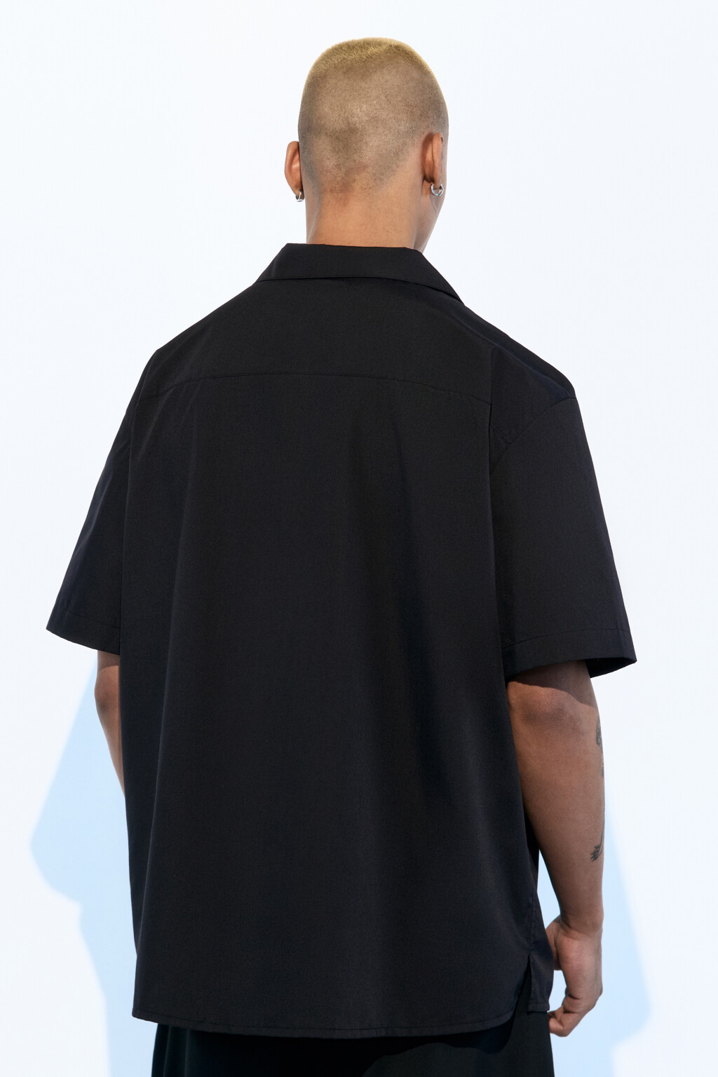 Рубашка прямая с коротким рукавом - цвет черный - 5