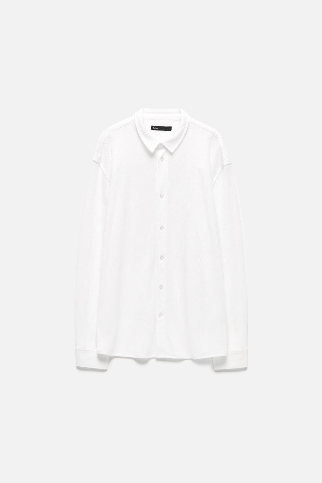 Рубашка прямая из фактурной ткани - цвет белый - 9