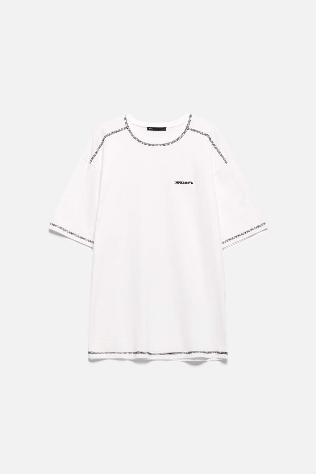 Футболка хлопковая с принтом-надписью - цвет белый - 8