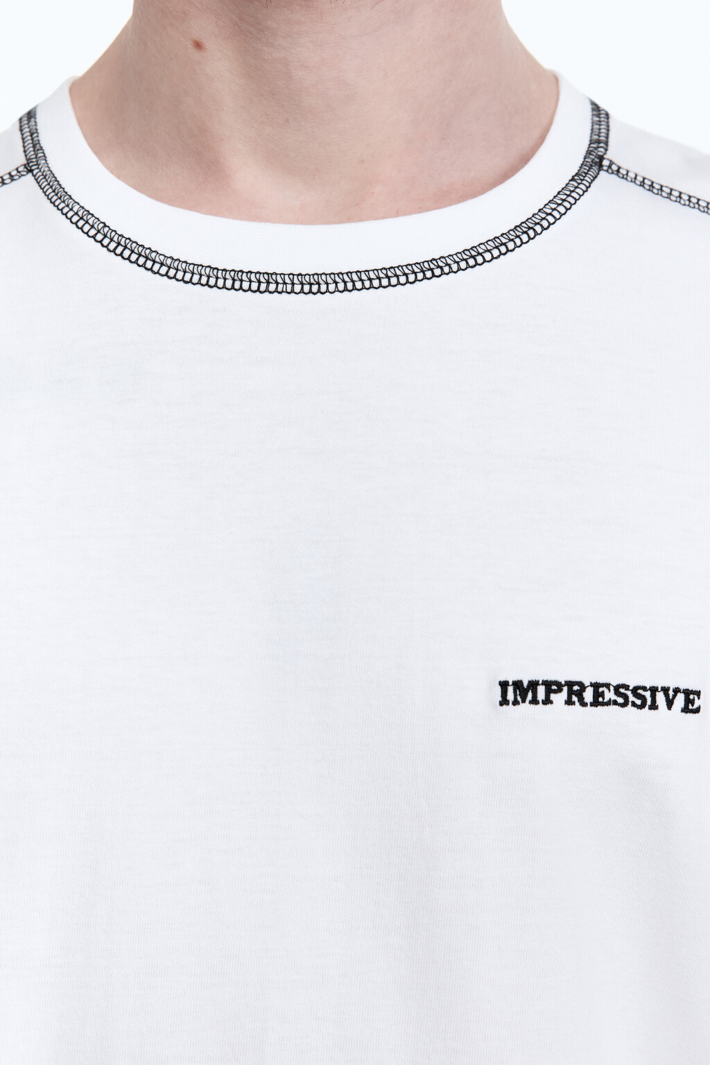 Футболка хлопковая с принтом-надписью - цвет белый - 6