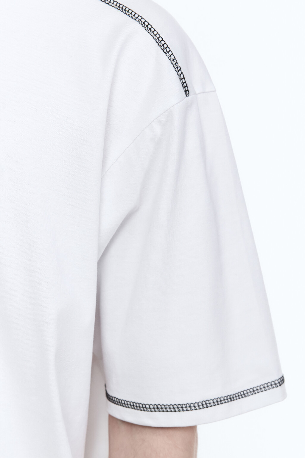 Футболка хлопковая с принтом-надписью - цвет белый - 7