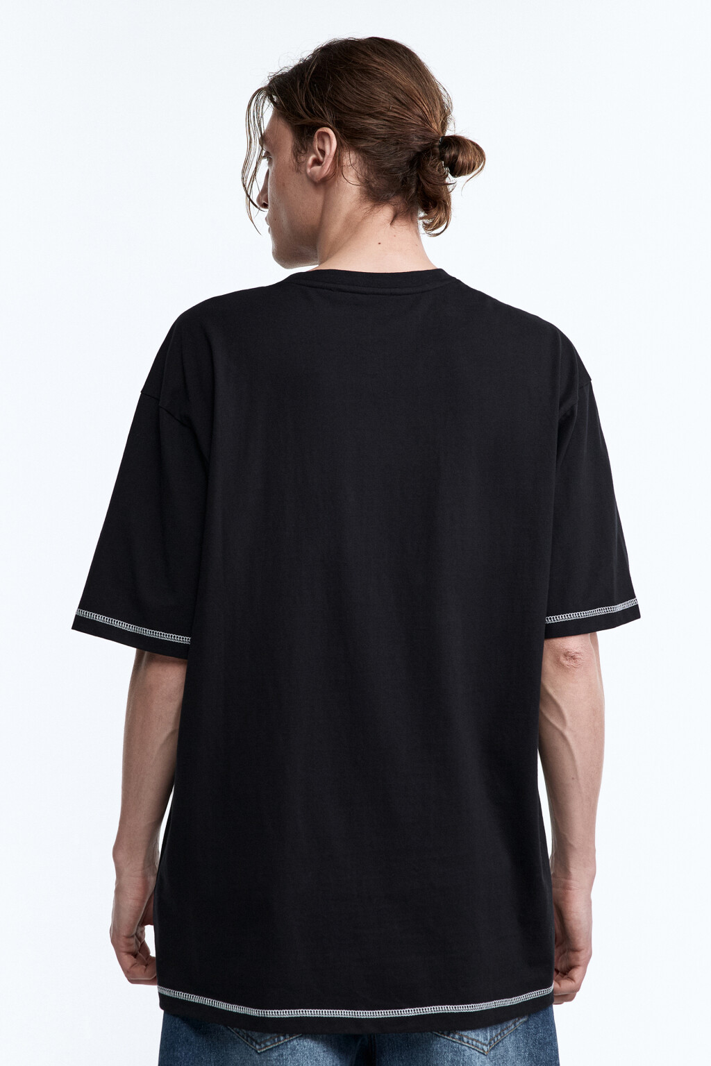 Футболка хлопковая с принтом-надписью - цвет черный - 4