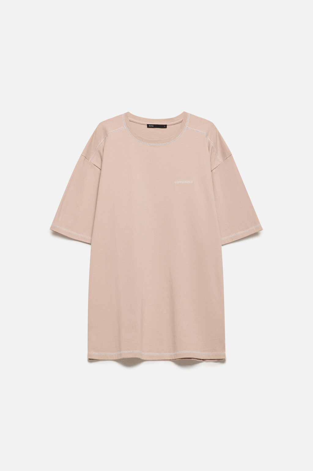 Футболка хлопковая с принтом-надписью - цвет коричневый - 8