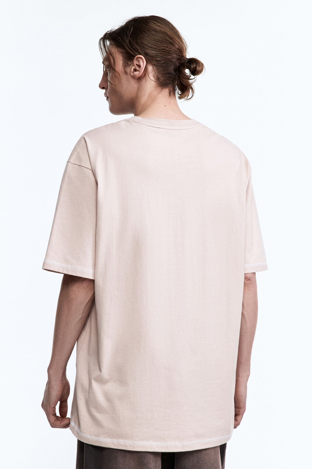 Футболка хлопковая с принтом-надписью - цвет коричневый - 4