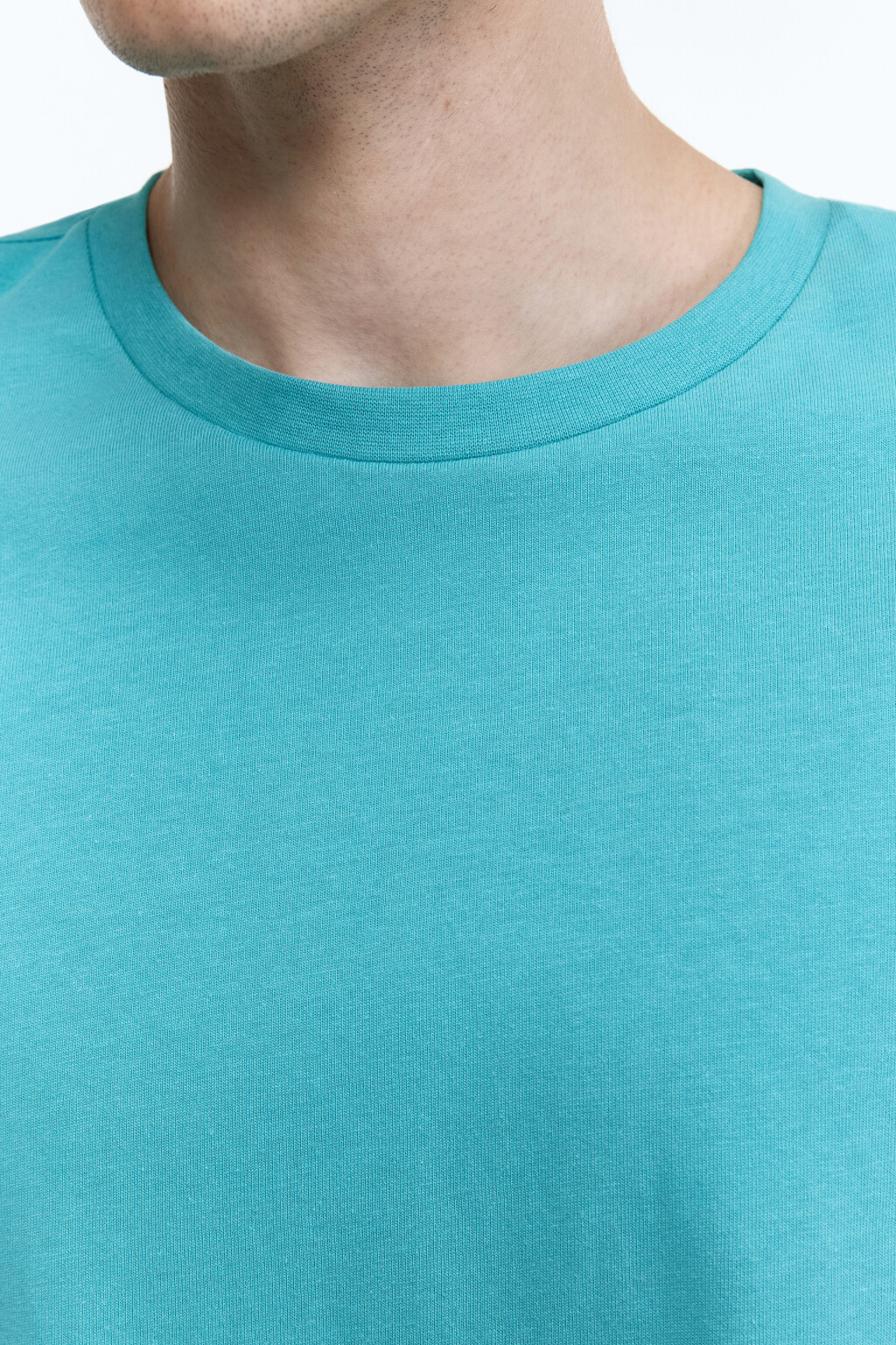 Футболка boxy fit хлопковая однотонная - цвет голубой - 6