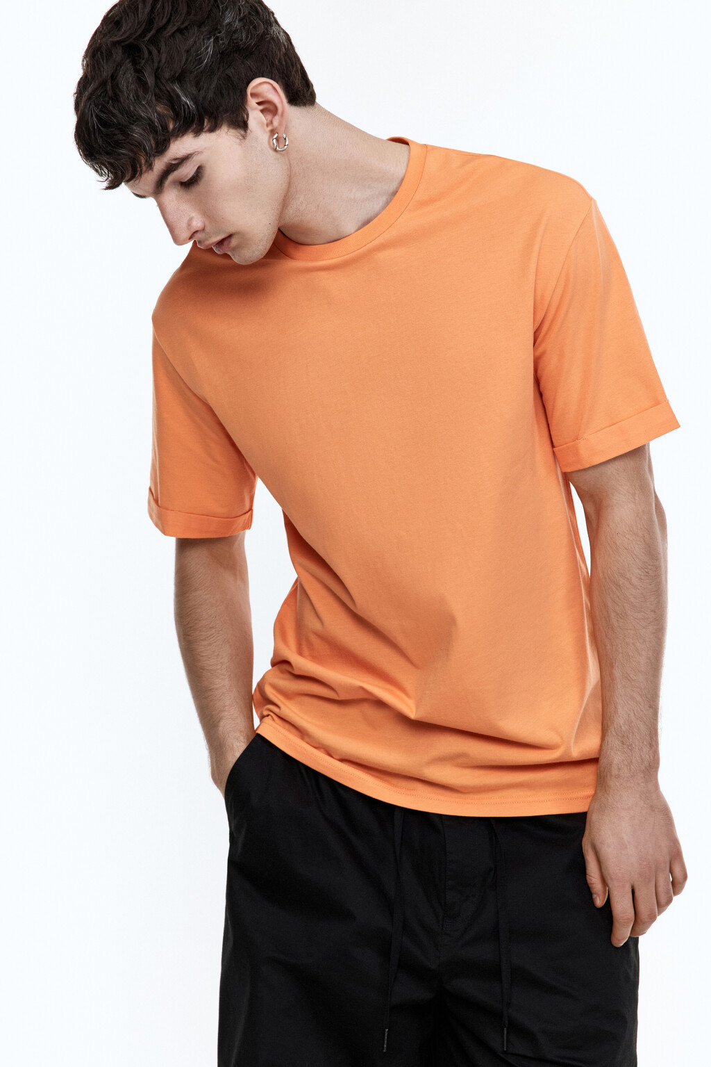 Футболка oversize однотонная - цвет оранжевый - 2