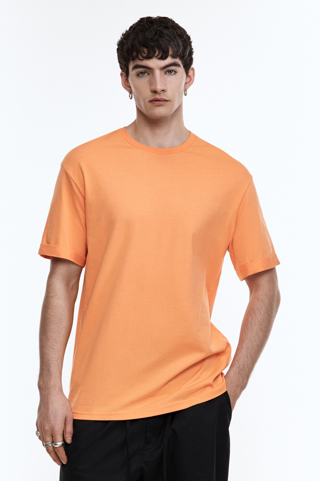 Футболка oversize однотонная - цвет оранжевый - 1