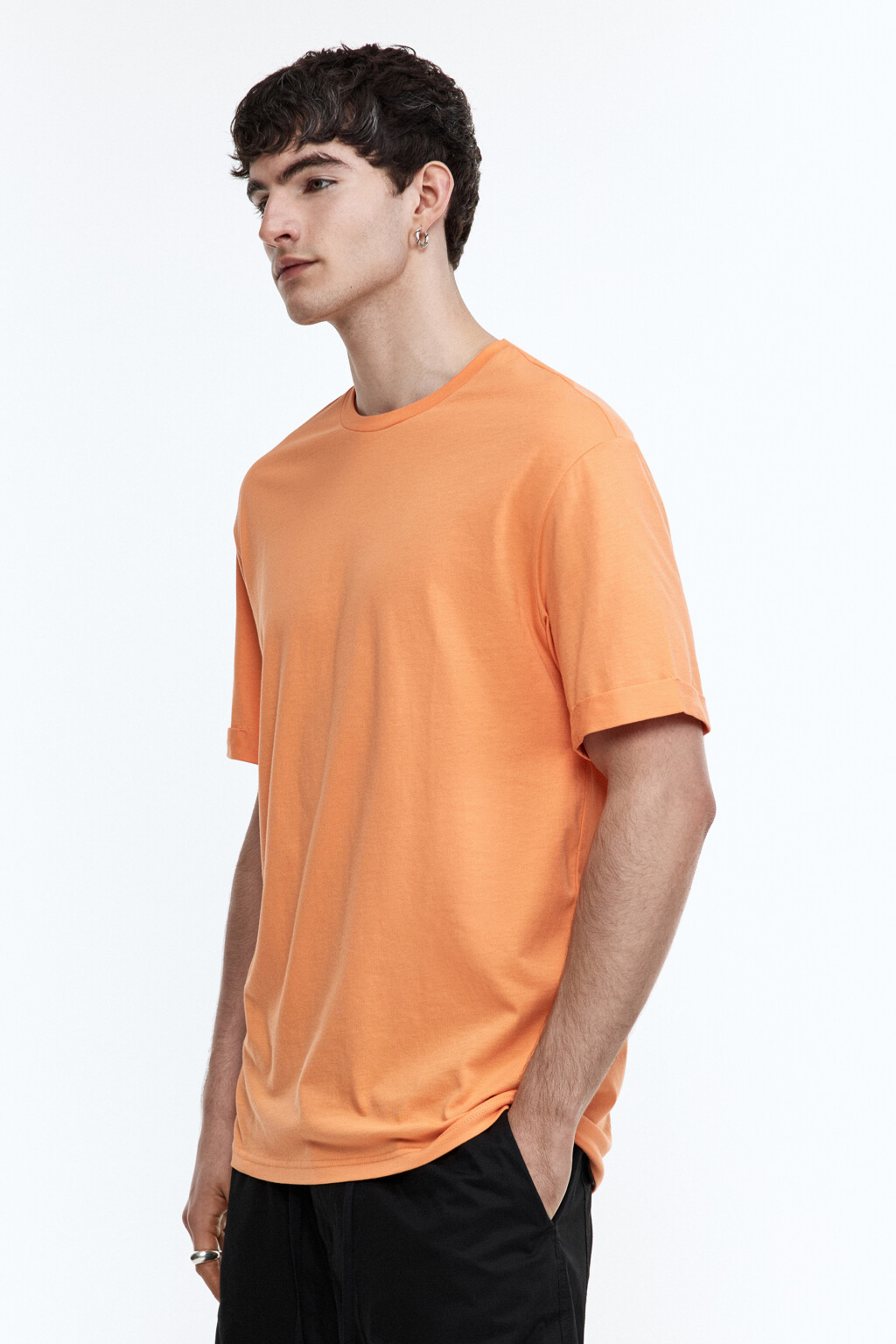 Футболка oversize однотонная - цвет оранжевый - 3