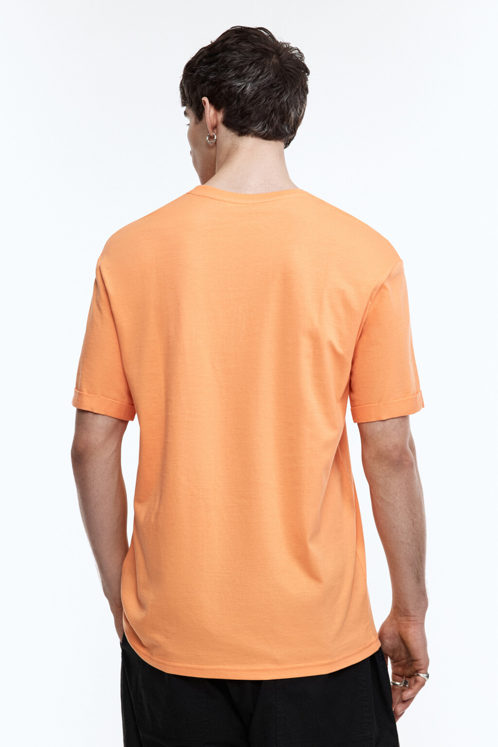 Футболка oversize однотонная - цвет оранжевый - 4