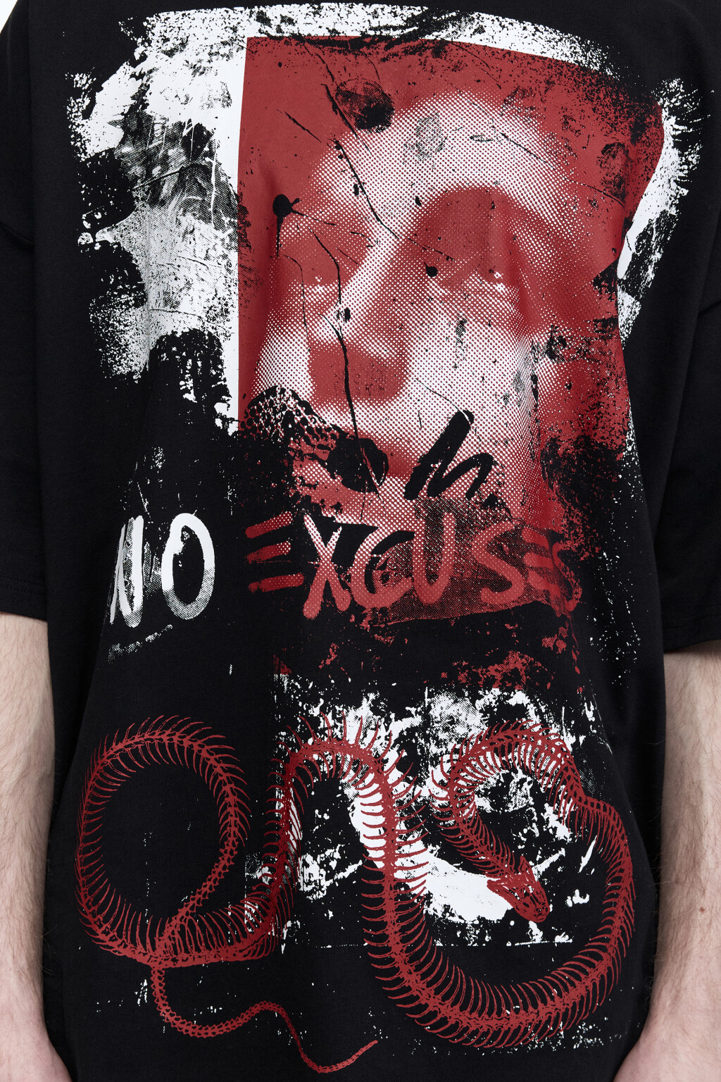 Футболка oversize с принтом - цвет черный - 6