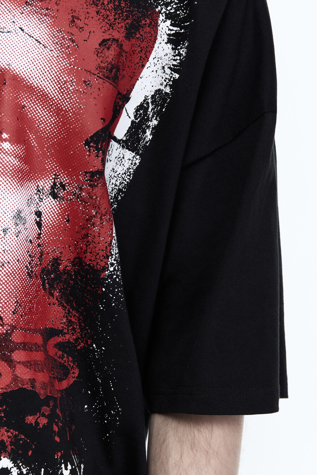 Футболка oversize с принтом - цвет черный - 7