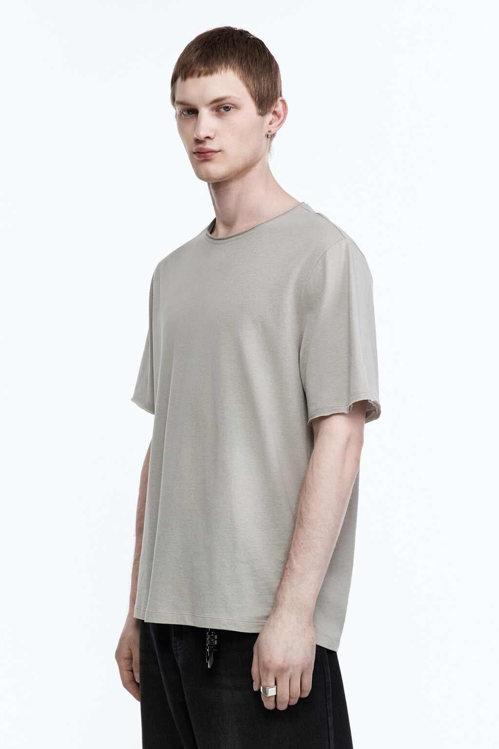 Футболка из хлопка свободная - цвет серый - 3