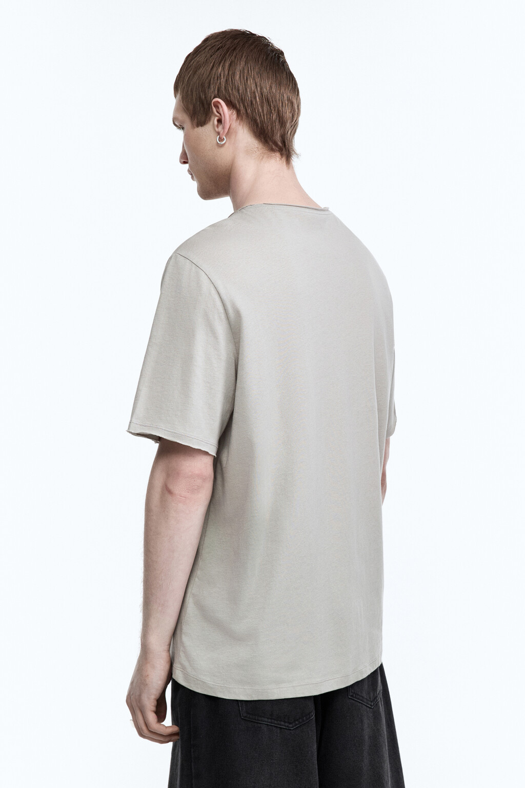 Футболка из хлопка свободная - цвет серый - 4