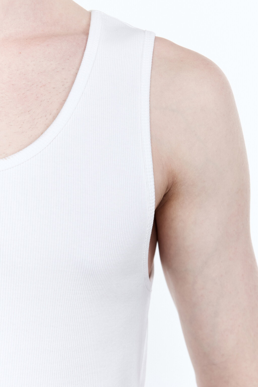 Майка-борцовка хлопковая облегающая - цвет белый - 7