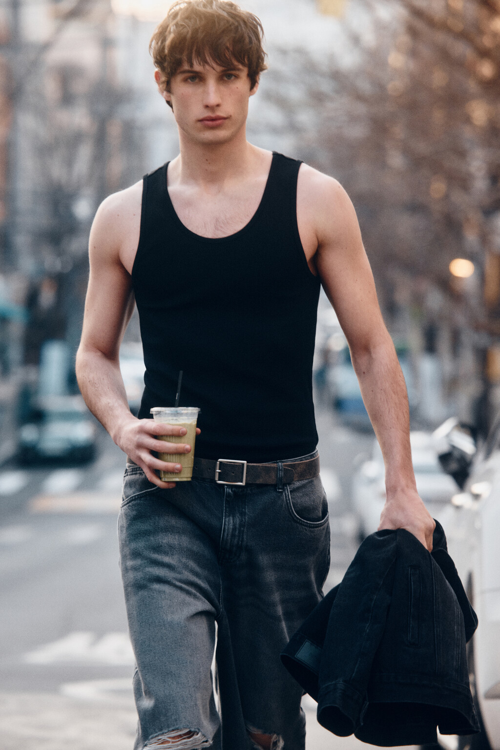 Майка-борцовка хлопковая облегающая - цвет черный - 9