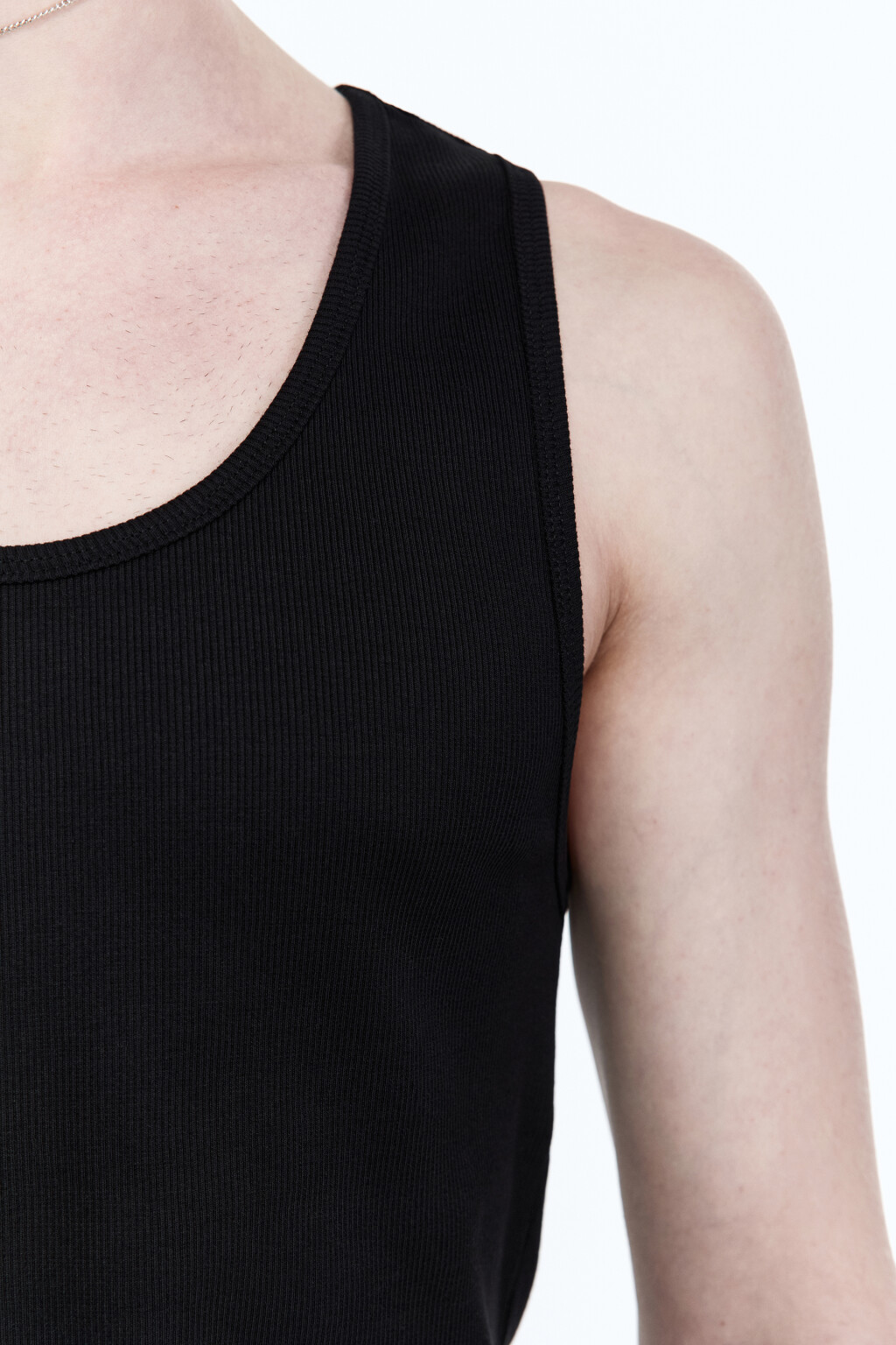 Майка-борцовка хлопковая облегающая - цвет черный - 8