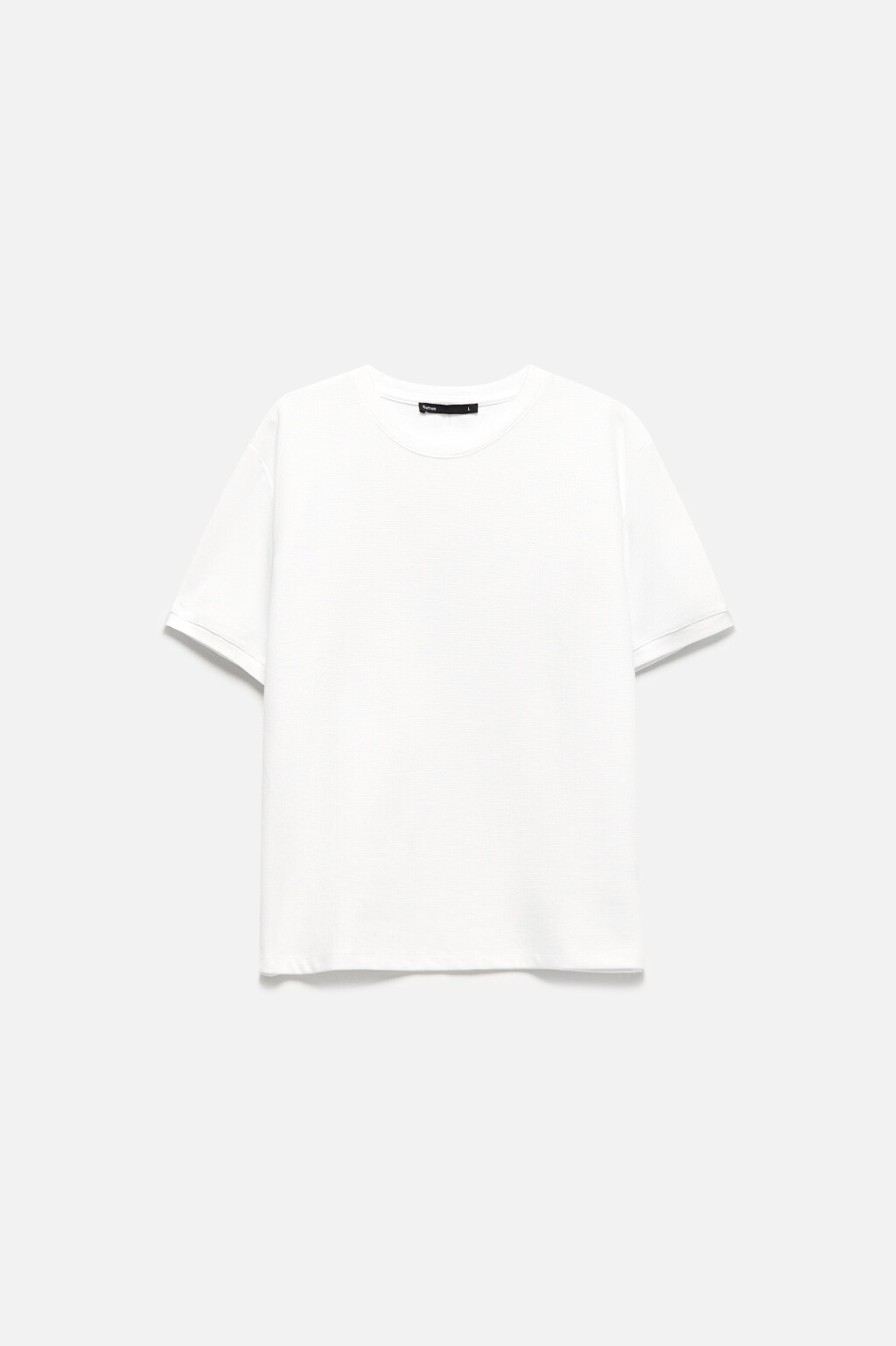 Футболка с вафельной фактурой - цвет белый - 9