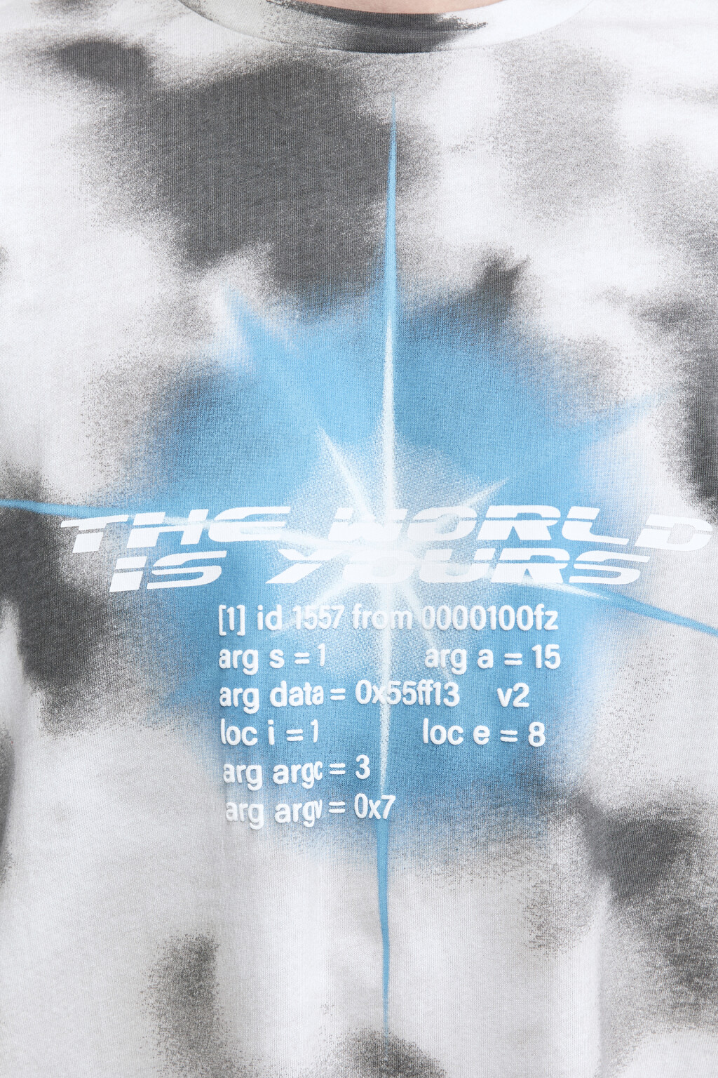 Футболка с принтом тай-дай и надписью - цвет серый - 6