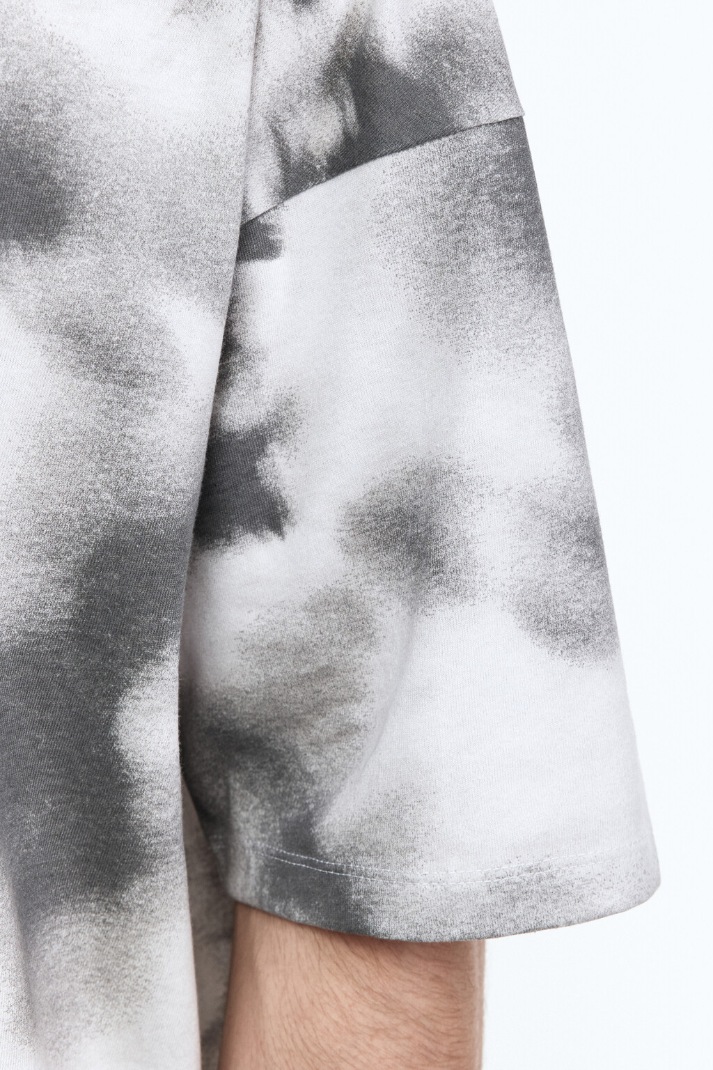 Футболка с принтом тай-дай и надписью - цвет серый - 7