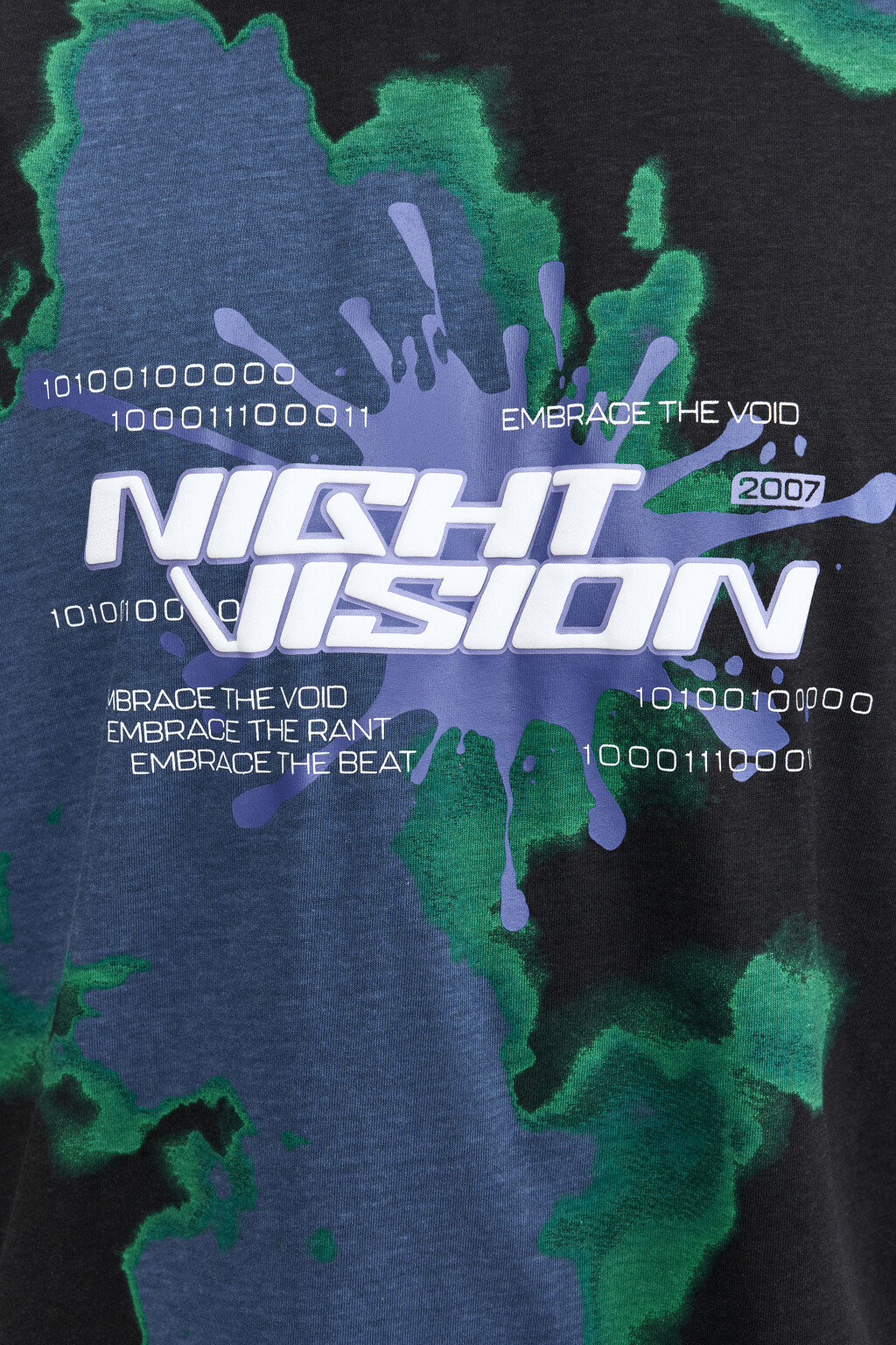 Футболка с принтом тай-дай и надписью - цвет черный - 6