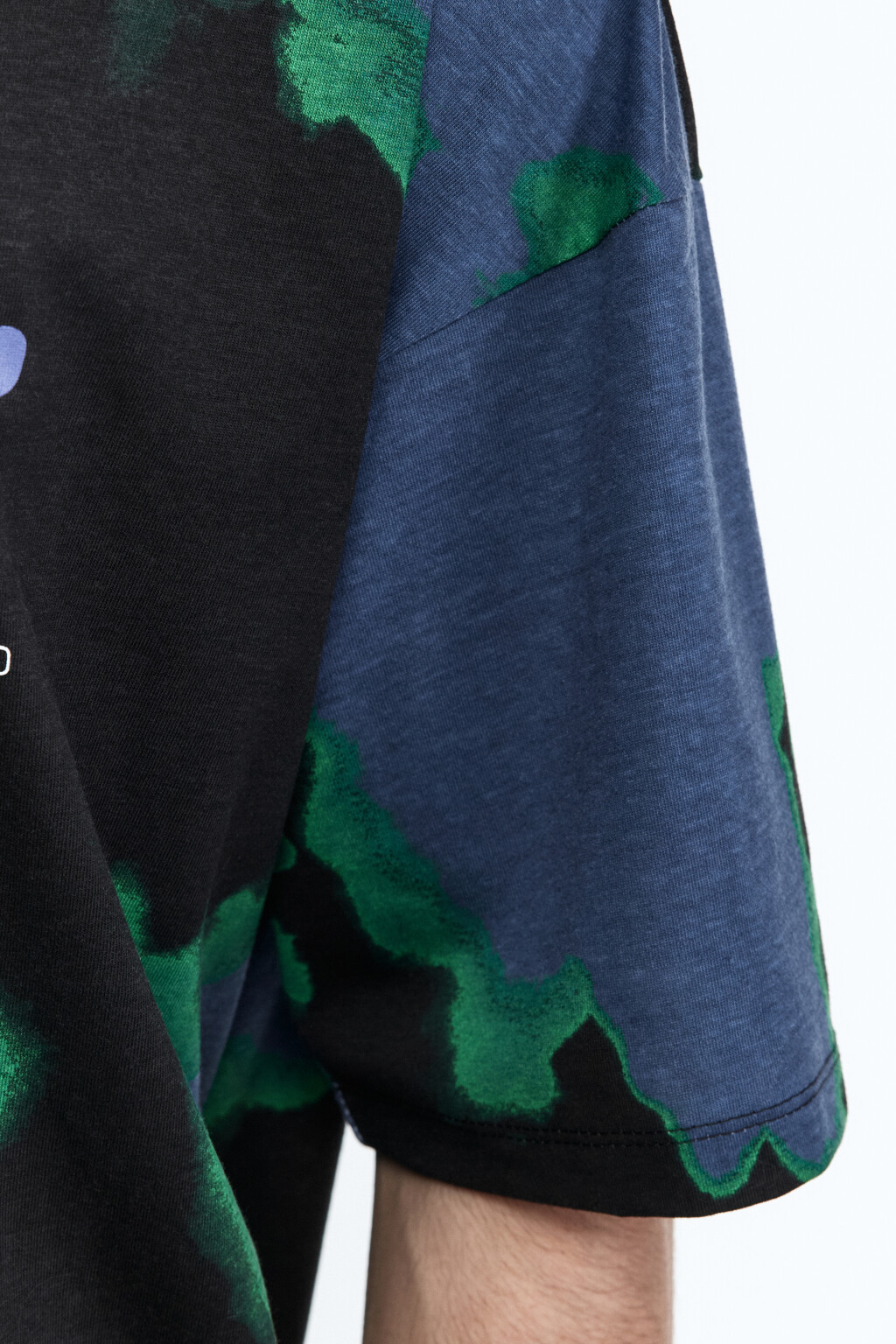 Футболка с принтом тай-дай и надписью - цвет черный - 7