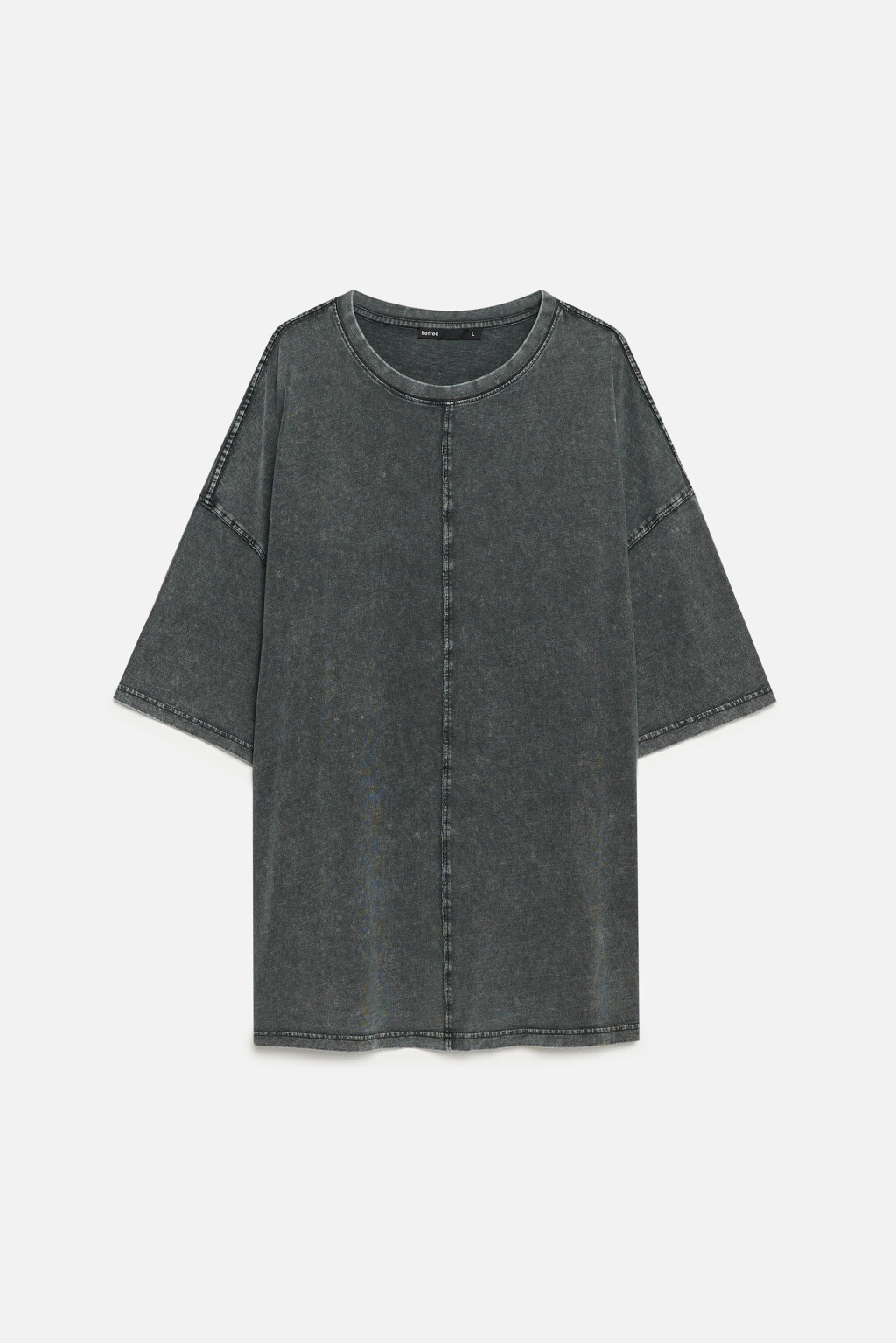 Футболка оверсайз хлопковая с вареным эффектом - цвет серый - 8
