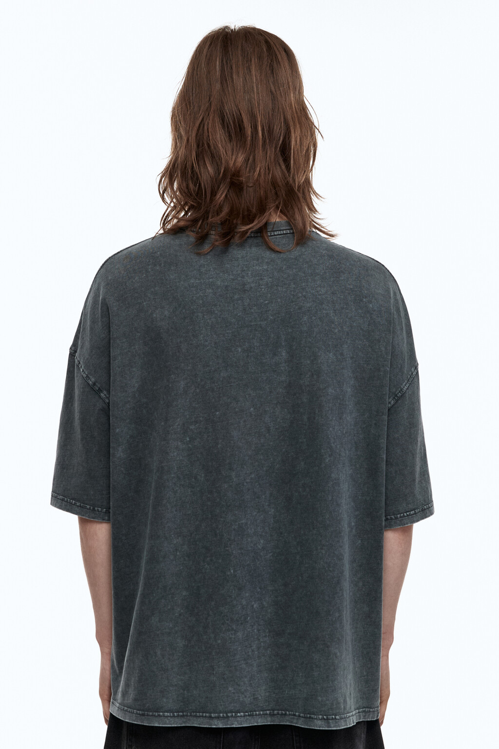 Футболка оверсайз хлопковая с вареным эффектом - цвет серый - 5