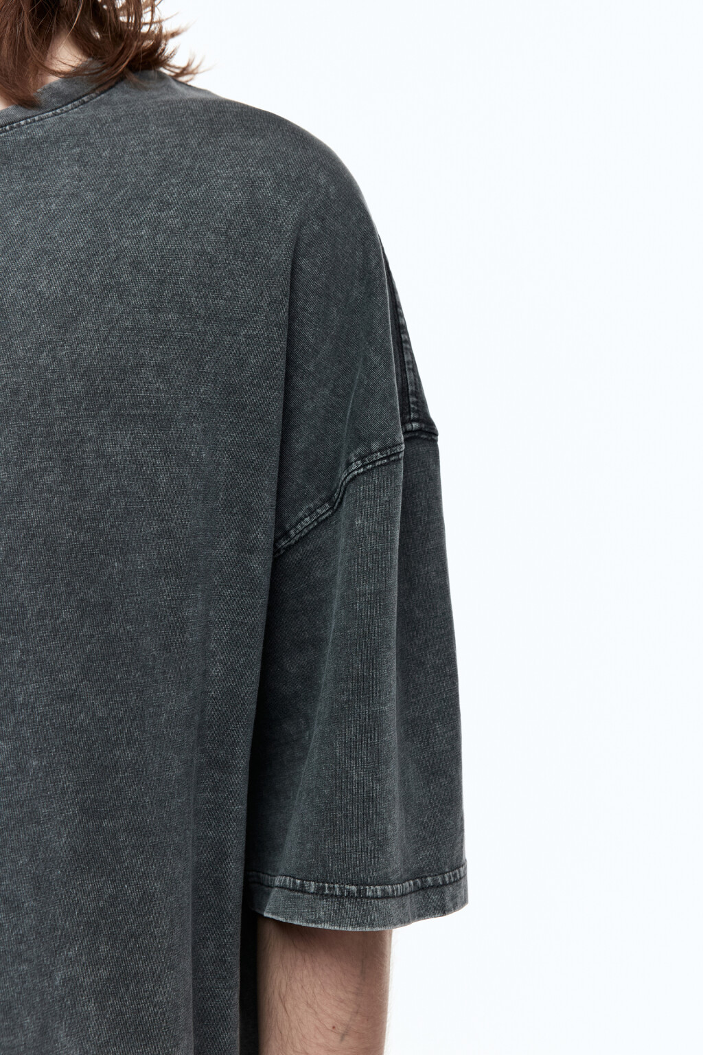 Футболка оверсайз хлопковая с вареным эффектом - цвет серый - 7