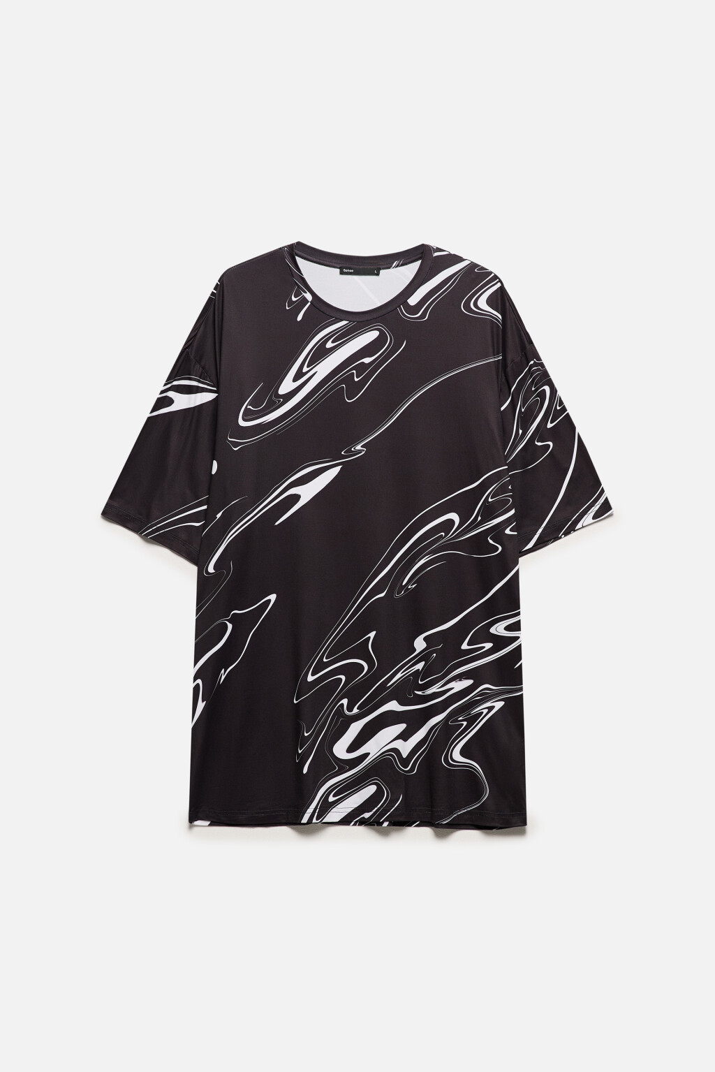 Футболка oversize спортивная с принтом - цвет черный - 8