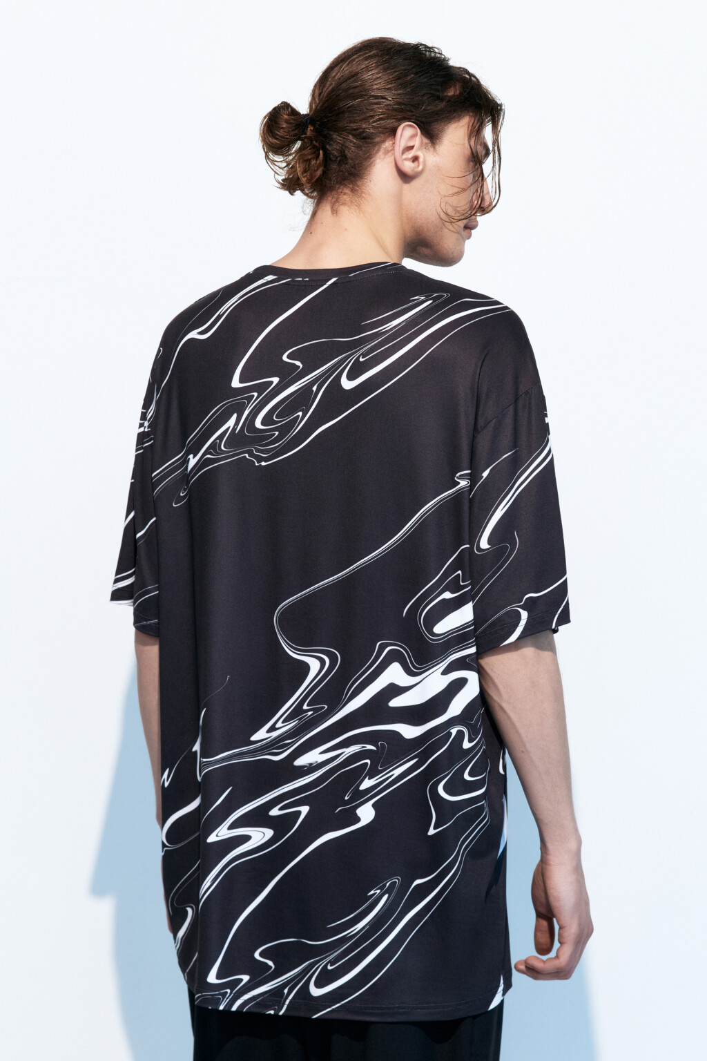 Футболка oversize спортивная с принтом - цвет черный - 5