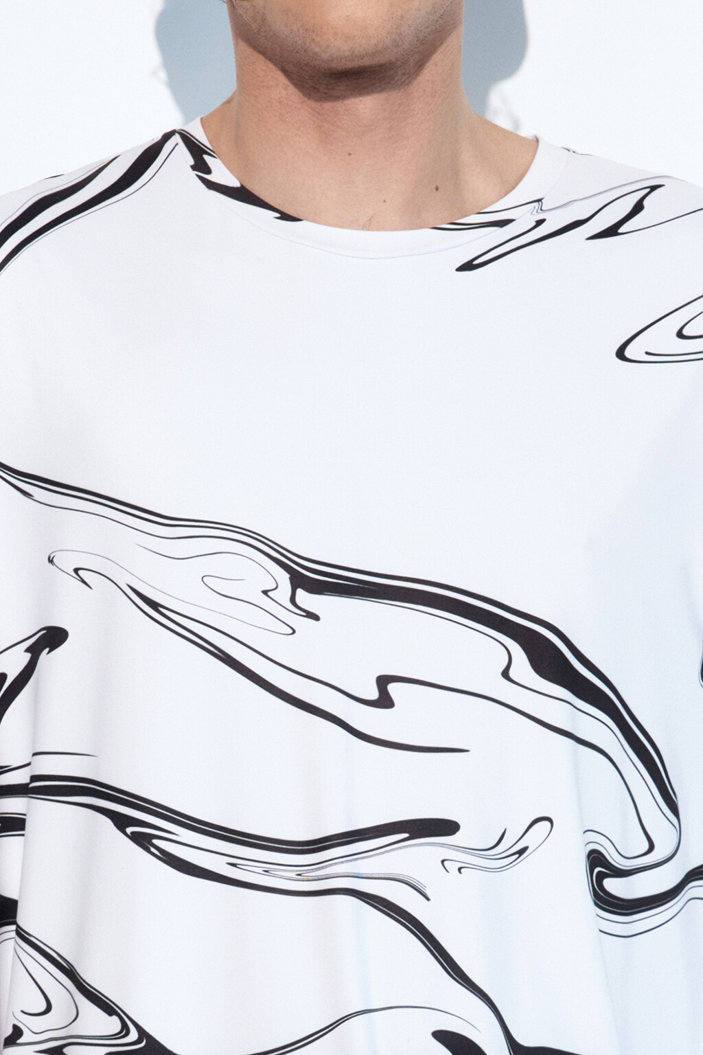 Футболка oversize спортивная с принтом - цвет белый - 6