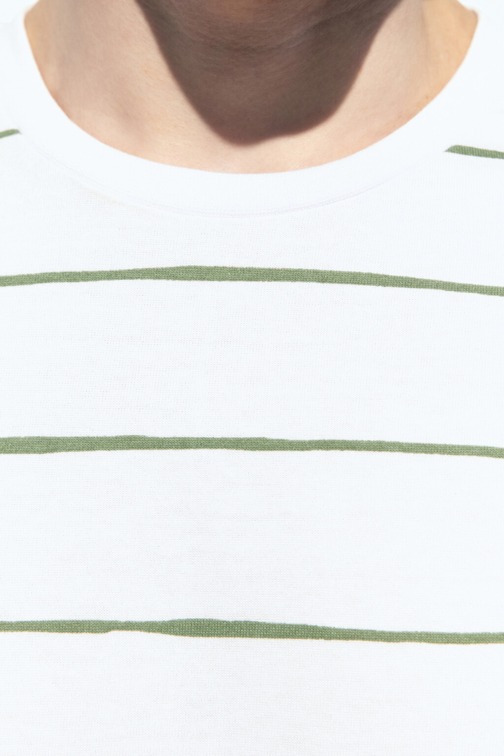 Футболка хлопковая с принтом в полоску - цвет белый - 6