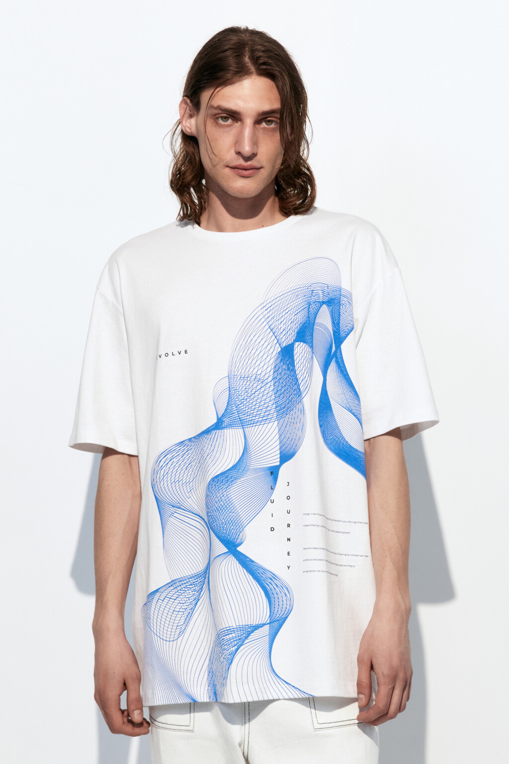 Футболка хлопковая с принтом - цвет белый - 2