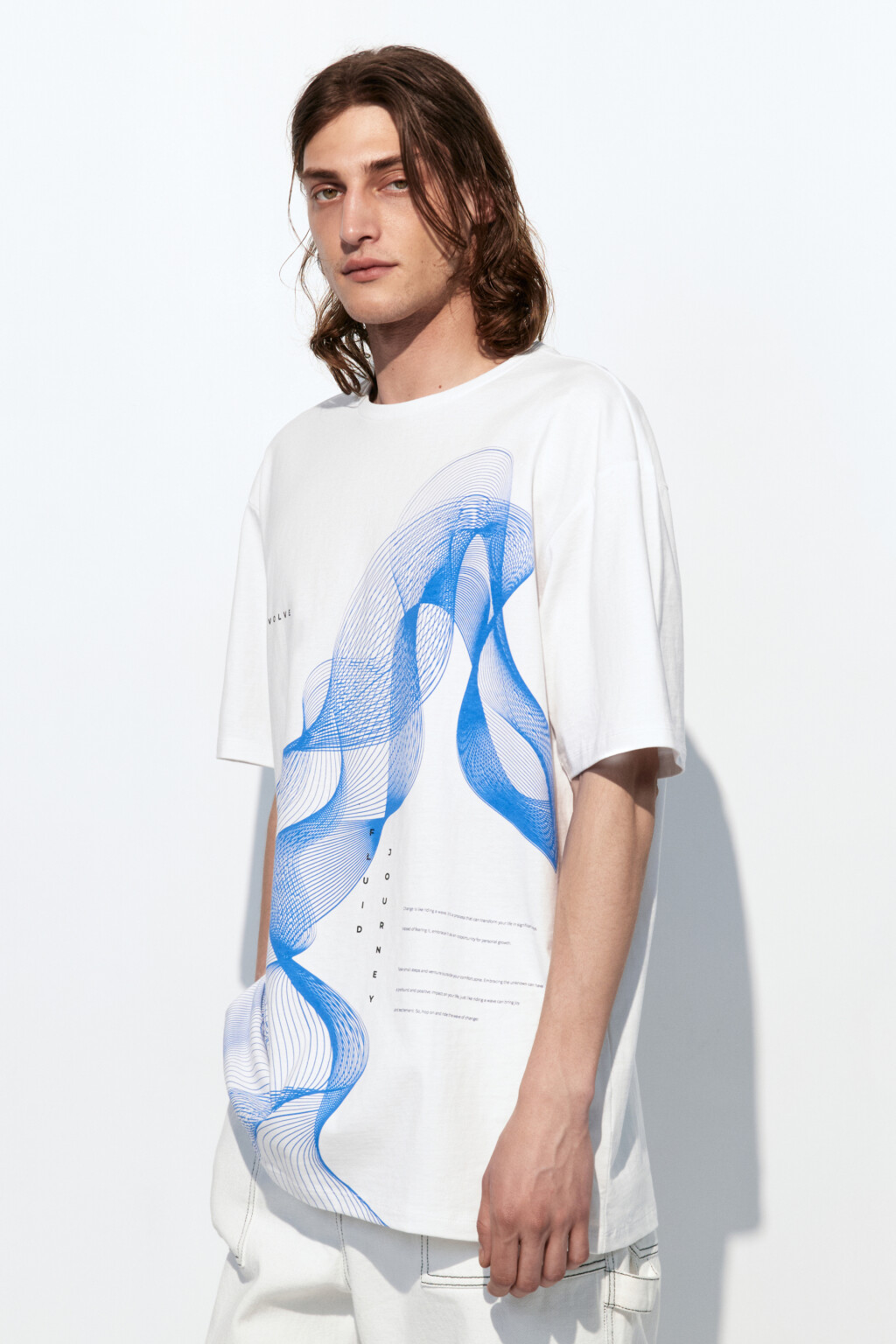 Футболка хлопковая с принтом - цвет белый - 3