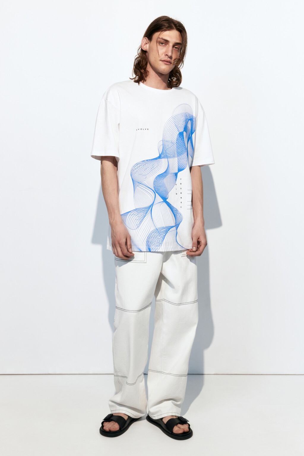 Футболка хлопковая с принтом - цвет белый - 5