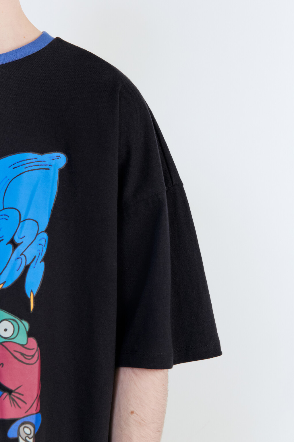 Футболка oversize хлопковая с принтом - цвет серый - 7