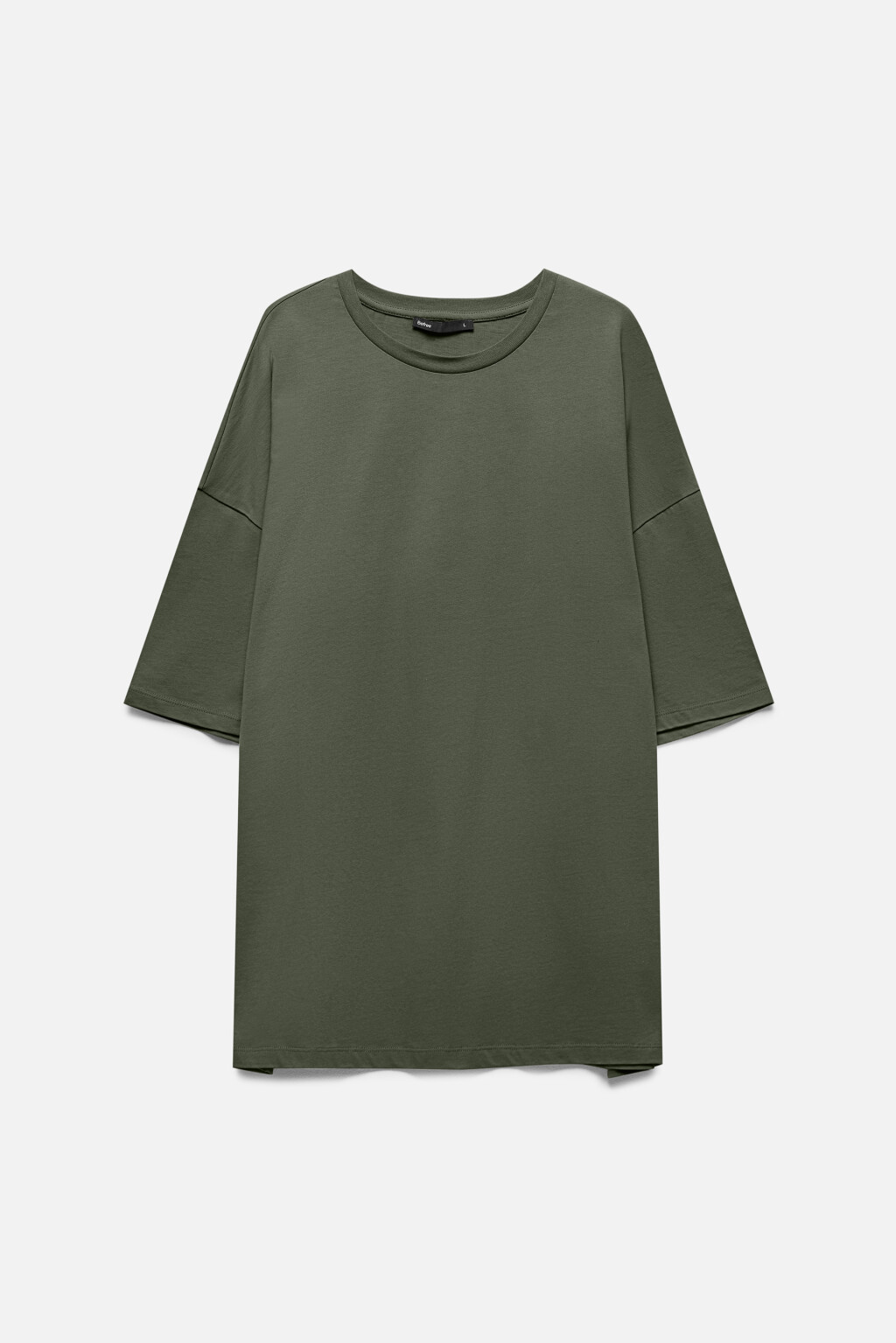 Футболка oversize хлопковая однотонная - цвет зеленый - 8