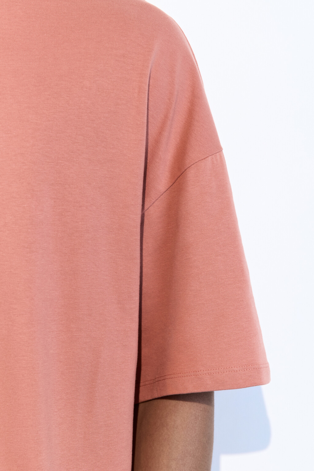 Футболка oversize хлопковая однотонная - цвет розовый - 7